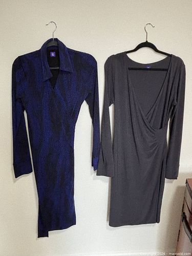 TEN 10 DRESS SIZE 10 CHARCOAL & BLUE PATTERNED (1 of 7)