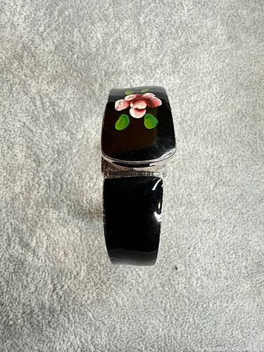 Hudson Women's Bangle Watch, Enamel Floral & Leaf Design (1 of 5)