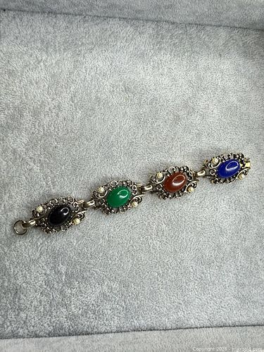 Vintage Gold-Tone Bracelet with Multicolor Accents (1 of 5)