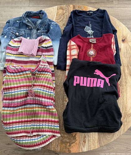 Girls Size 5-6 Clothing Lot: Tops, Skirts, Pants, Robe, Blanket Slippers (1 of 6)