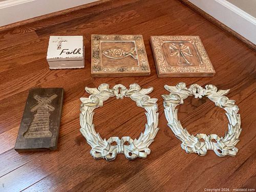 Set of 5+ Small-Medium Decorative Wood & Ceramic Plaques (1 of 12)