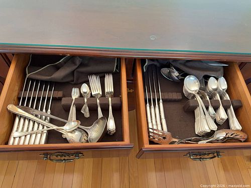 Reed & Barton Silver Plate Flatware & Serving Set, 50+ pcs (1 of 13)