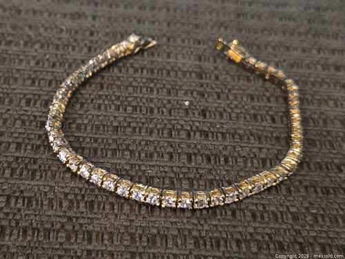 Gorgeous sterling silver tennis bracelet  (1 of 4)