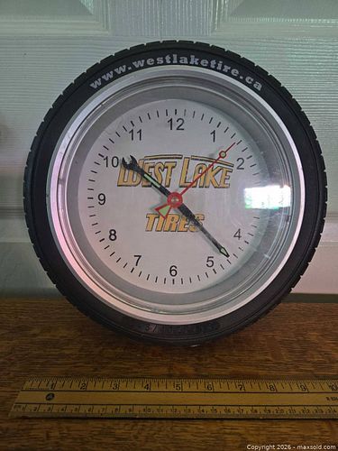 Collectible 10-inch West Lake Tires promotional wall clock (1 of 5)