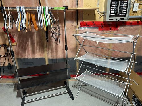 Adjustable Metal/Wood Garment & Drying Rack with Hangers (1 of 7)