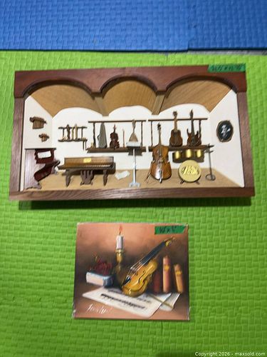 Handmade Wooden Shadow Box Diorama + small painting (1 of 9)