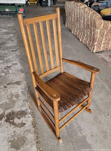 Vintage Mission Style Wooden Rocking Chair  (1 of 3)