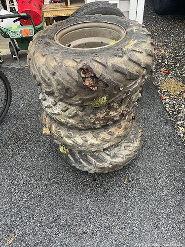 ATV/UTV Tires with Painted Steel Rims AT25x10-12 (Set of 4) (1 of 8)