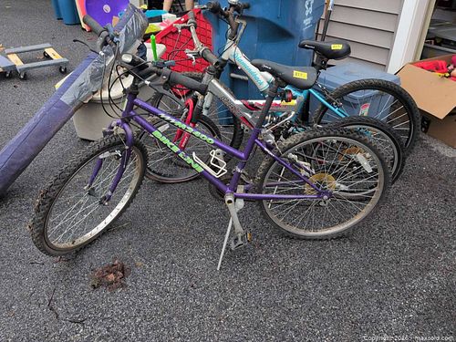 Lot of 3 26" Bicycles - Purple, Silver, Blue/Teal (1 of 13)