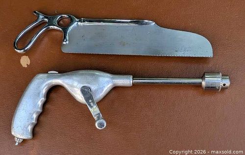 VINTAGE STAINLESS STEEL MEDICAL INSTRUMENTS- DRILL & SAW MADE IN GERMANY (1 of 15)