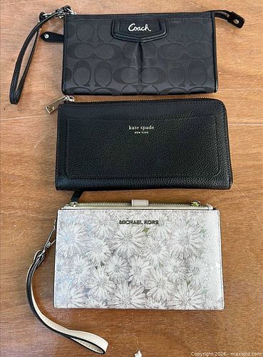 AUTHENTIC Coach, Kate Spade & Michael Kors Wristlets and Wallet Lot of 3 (1 of 8)