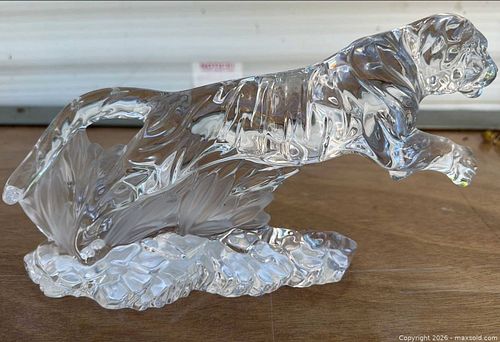 Vintage Lenox Clear Lead Crystal/Glass Tiger Figurine, Medium (15–30 cm) (1 of 8)