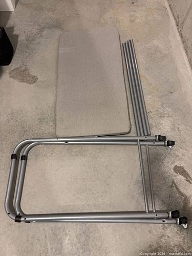 Clothes ironing and folding Table with Wheels, Gray/Silver (1 of 5)