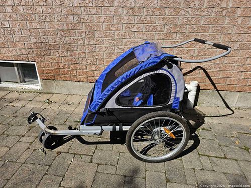 Schwinn 2-Child Bike Trailer & Stroller Combo, Blue/Black/Gray (1 of 20)