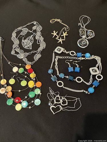 Mixed Costume Jewelry Lot — Necklaces, Earrings & Sets (1 of 8)