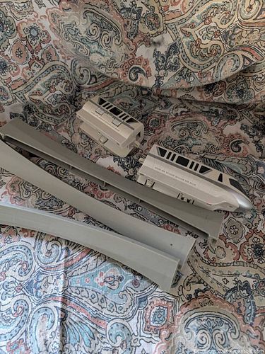 Unbranded White/Gray/Silver Plastic Toy Monorail Train Set (1 of 3)