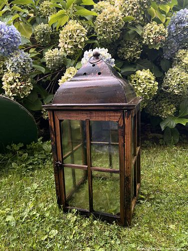 Rustic Wooden and Metal Decorative Candle Lantern (1 of 3)
