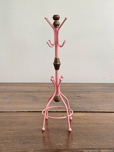 Pink and Brass Jewlery Hook Stand - Coat Hook Miniature For Jewelry (1 of 10)