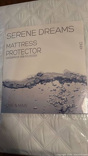 King Mattress Protector - White, 14in Skirt, Waterproof Backing (1 of 7)