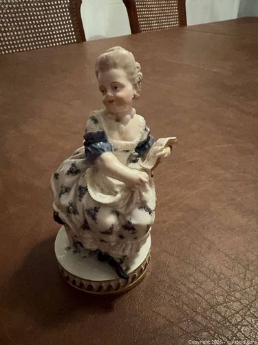 Meissen Porcelain Rococo-Style Figurine with Crossed Swords Mark (1 of 6)