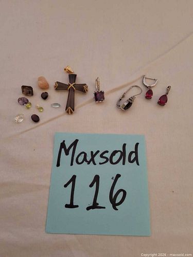 Mixed Jewelry Lot: Pendants, Earrings & Loose Gemstones (11–20) (1 of 15)