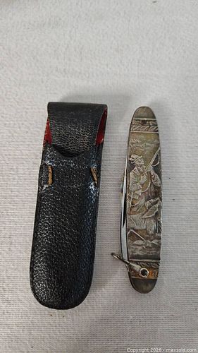 Vintage Arnex Solingen Brass Hunting Scene (1 of 6)