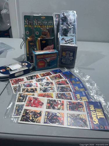 Mixed NHL Collectibles Lot: 1991 Cards, 2001 Tin, Pins (1 of 5)