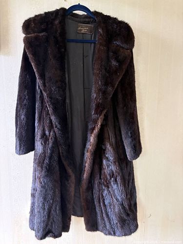 American Furs Styled Dark Brown Mink Long Fur Coat (1 of 8)