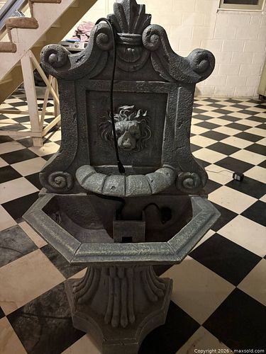 Gray Resin Freestanding Outdoor Fountain with Pump (1 of 9)