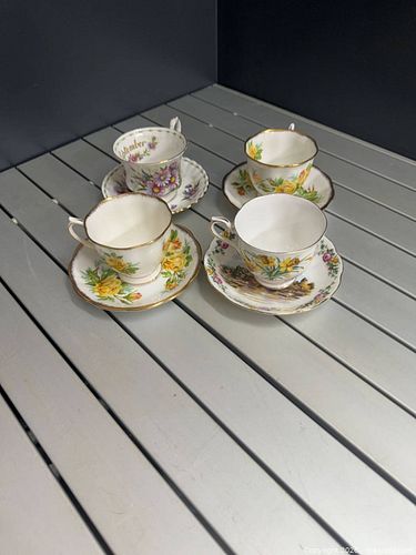 Lot of 4 Bone China Teacup & Saucer Sets - Royal Albert & Various (1 of 5)