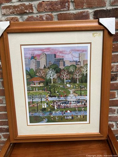 Jane Wooster Scott signed lithograph 'Springtime in Central Park' (1 of 7)