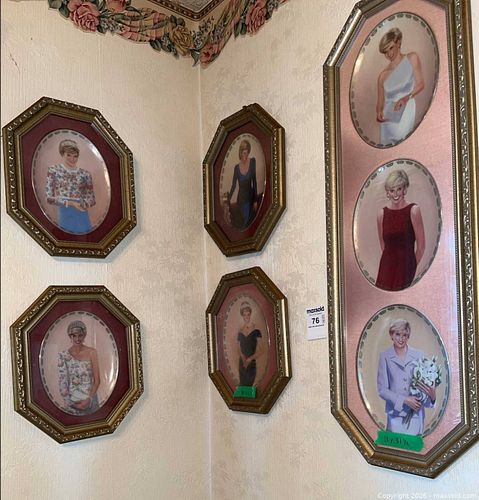 Bradford Exchange Diana Collector Plates Framed (1 of 10)
