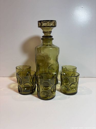 Vintage Pressed Glass Decanter Set (1 of 8)