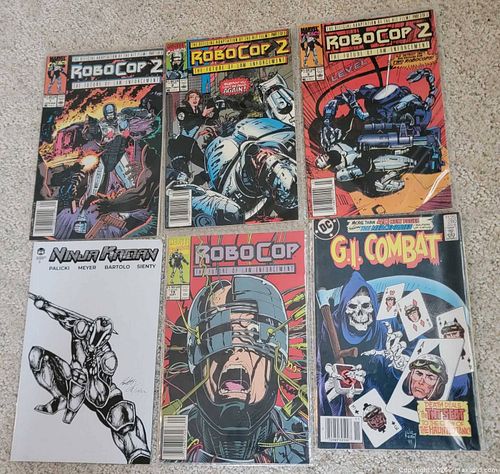 Comic Books Lot (6) Robocop 2 (#1-3) Robocop #19, Ninja Kaiden #1 & G.I. Combat #280 (1 of 3)