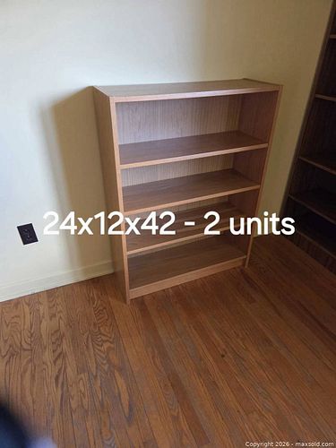 Light brown 4-Shelf Bookcase 24 x 12 x 42 — 3 units (1 of 5)