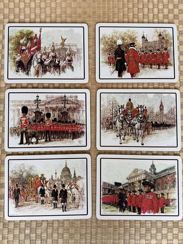 Clover Leaf Placemats with British Royal Guards, Set of 6 (1 of 3)