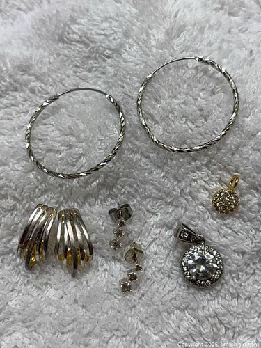 Mixed Sterling Silver Jewelry Lot — Earrings, Rings, Pendants (1 of 14)