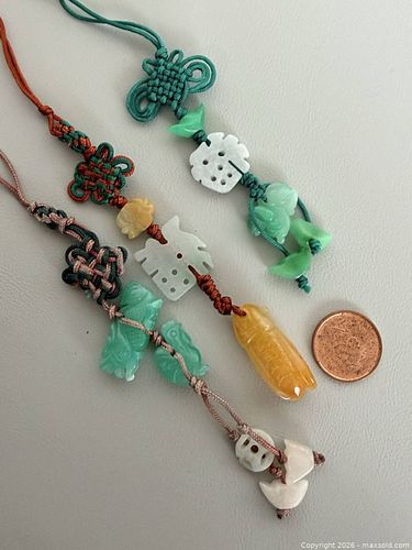 Asian Hand Carved Natural Jade or Natural Stones Charms  (1 of 5)