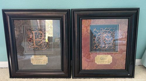 Pair of Framed Inspirational Portrait Wall Art, Dark Brown (1 of 5)