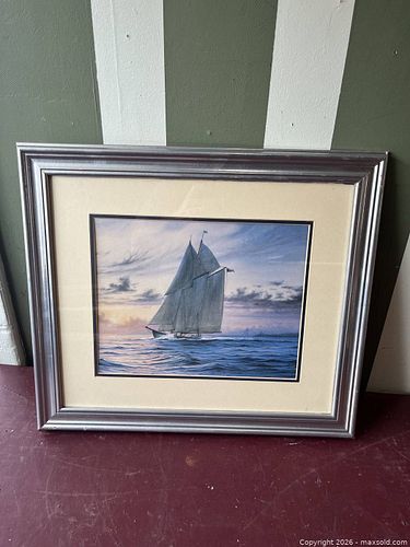 Nautical Sailboat Framed Print in Silver-Tone Frame, 22 x 19.5" (1 of 3)