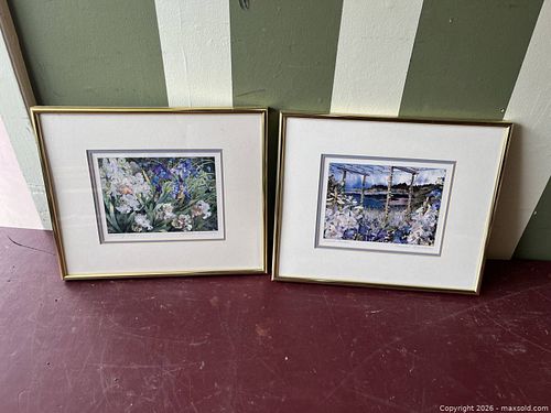 Pair of Amanda Richardson Framed Prints, Gold Frames (1 of 4)
