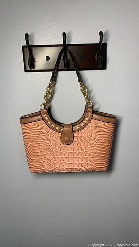 Peach Blush Faux Leather Shoulder Handbag with Chain Detail (1 of 5)