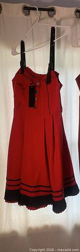 rue21 Red/Black/Burgundy Plaid Spaghetti Strap Dress, M (1 of 5)