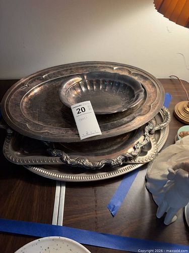 Gorham & Vintage Silver-Plated Serving Trays and Bowls B (1 of 9)