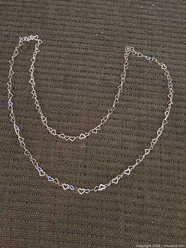Long sterling silver heart necklace (1 of 5)