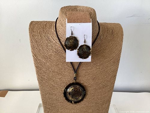 Handcrafted  mexico Taino Sun Tribal-Style Brass Jewelry Set (1 of 7)