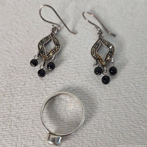 Sterling Silver 925 Ring And Earrings.  (1 of 5)
