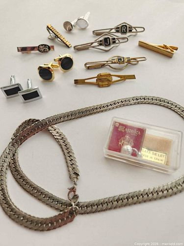 Men's Mixed Jewelry Lot — Tie Clips, Cufflinks & Necklace (1 of 4)