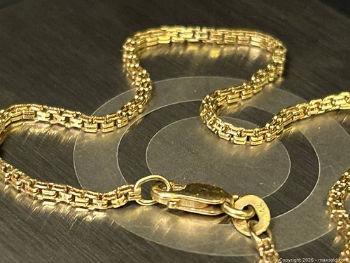 14K Yellow Gold Box Chain Bracelet, 8 in, 2.06 g (1 of 20)