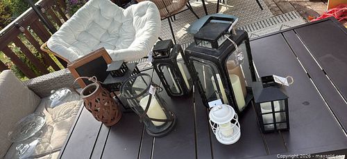 7 Decorative Lanterns and 1 chalk sign used for western/boho wedding  (1 of 9)